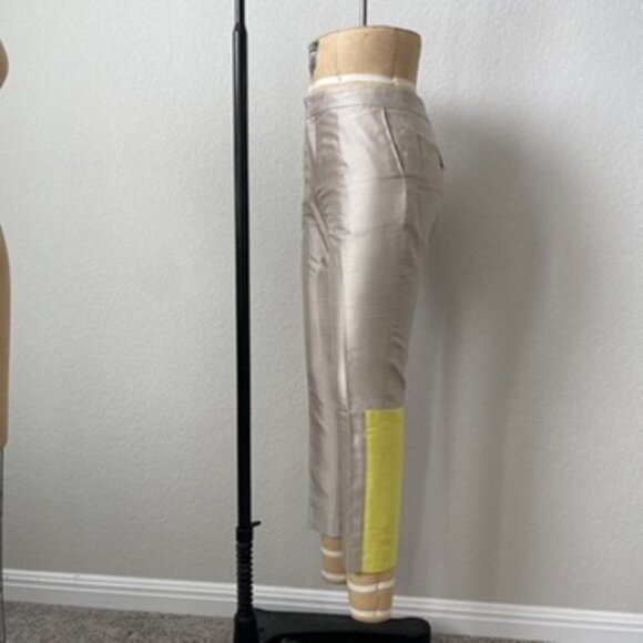 Silk Wool Shantung Tailored Panel Pants Size 2 Small - Picture 7 of 9